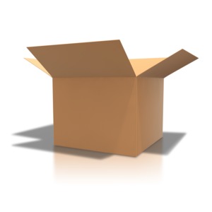 Brown Cardboard Box Open PowerPoint clipart graphic preview.