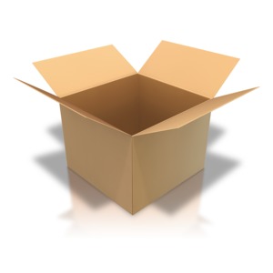 Brown Cardboard Box Open Angle PowerPoint clipart graphic preview.