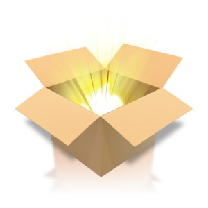 Brown Cardboard Box Light PowerPoint clipart graphic preview.