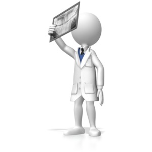 Stick Figure Dentist Looking At Xray PowerPoint clipart graphic preview.