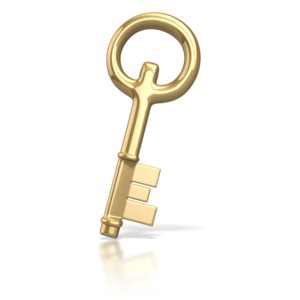 Golden Key PowerPoint clipart graphic preview.