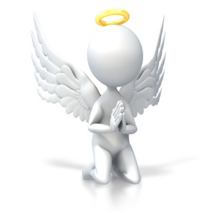 Angel Pray on Knees PowerPoint clipart graphic preview.