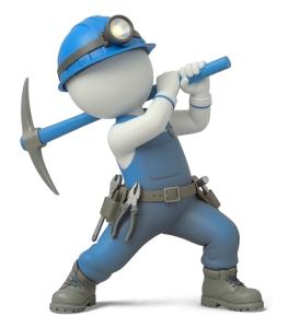 Miner With Pickaxe PowerPoint clipart graphic preview.