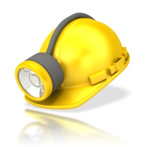 Miners Helmet with Lamp PowerPoint clipart graphic preview.