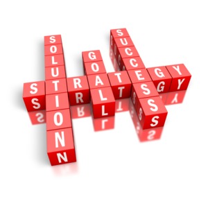 Strategy Success Block Puzzle PowerPoint clipart graphic preview.