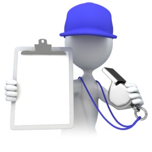 Coach With Clipboard PowerPoint clipart graphic preview.