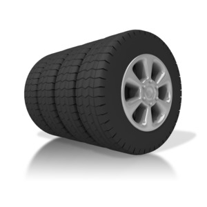 Set Of Tires PowerPoint clipart graphic preview.