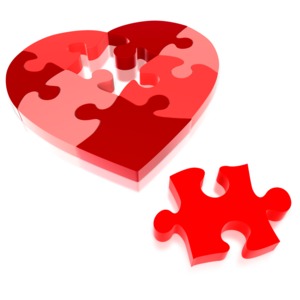 Heart Puzzle Piece Missing PowerPoint clipart graphic preview.