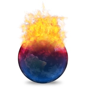 Global Warming Heating Up Earth PowerPoint clipart graphic preview.