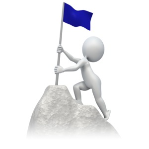 Flag At Summit PowerPoint clipart graphic preview.