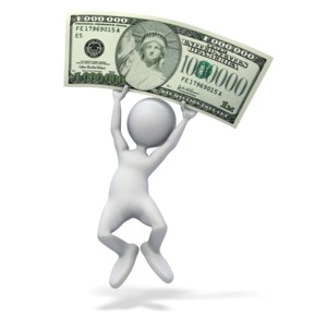 Happy Money Million Dollars PowerPoint clipart graphic preview.