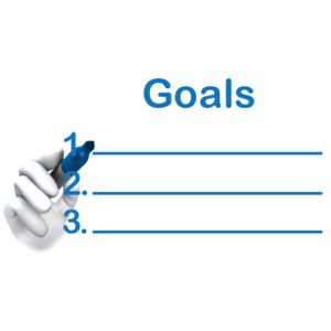 Write Your Goals Here PowerPoint clipart graphic preview.