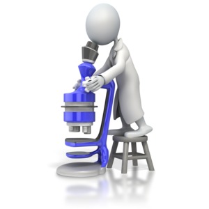 Scientist Using Microscope PowerPoint clipart graphic preview.