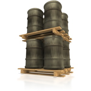 Pallet of Barrels Stacked PowerPoint clipart graphic preview.