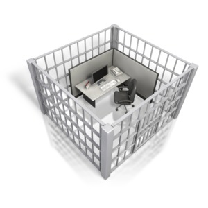 Cubicle in Prison PowerPoint clipart graphic preview.