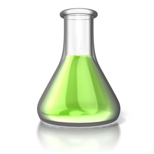 Single Chemistry Flask PowerPoint clipart graphic preview.