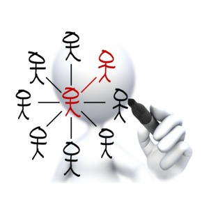 Stick Figure Drawing People Connect PowerPoint clipart graphic preview.