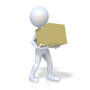Stick Figure Carrying Box PowerPoint clipart graphic preview.