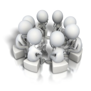 Corporate Circle Think Tank PowerPoint clipart graphic preview.