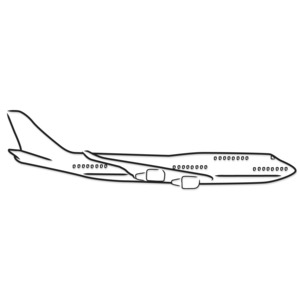 Airplane Outline Drawing PowerPoint clipart graphic preview.