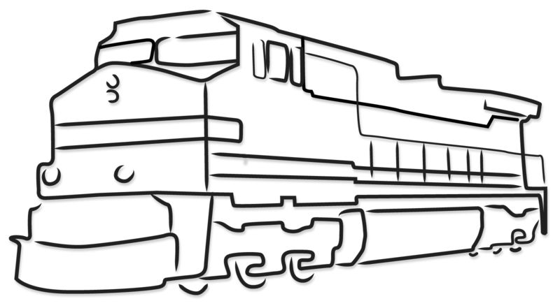 High-resolution clipart illustration of Train Engine Outline, designed for global supply chain management, commercial freight logistics, and enterprise distribution operations.
