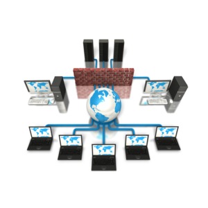 Network Firewall Protection Computer PowerPoint clipart graphic preview.
