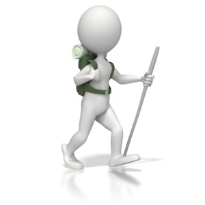 Backpacker Figure PowerPoint clipart graphic preview.
