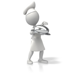 Chef With Platter PowerPoint clipart graphic preview.