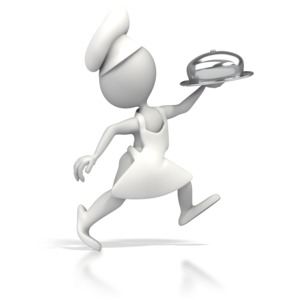Chef Running Delivery PowerPoint clipart graphic preview.