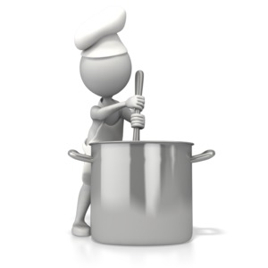 Chef Stirring Pot PowerPoint clipart graphic preview.