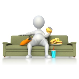 Stick Figure with Poor Nutrition PowerPoint clipart graphic preview.
