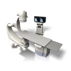 OEC C-arm Xray Machine Angled PowerPoint clipart graphic preview.