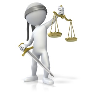 Blind Justice PowerPoint clipart graphic preview.