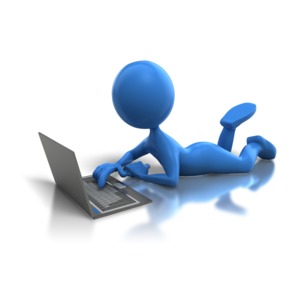 Laying Low With Laptop PowerPoint clipart graphic preview.