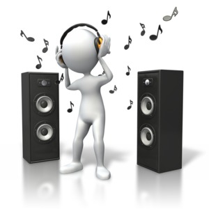 Music Vibe Headphones Speakers PowerPoint clipart graphic preview.