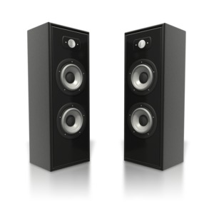 Large Speaker Towers PowerPoint clipart graphic preview.