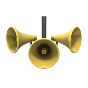 Three Loud Speakers PowerPoint clipart graphic preview.