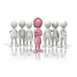 Woman Leader PowerPoint clipart graphic preview.