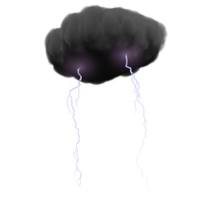 Storm Cloud With Lightning PowerPoint clipart graphic preview.