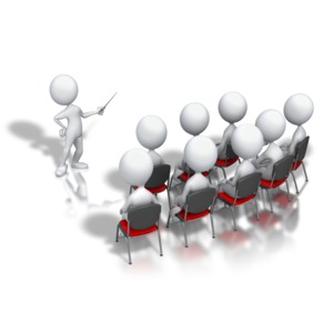 Stick Figure Presenter Display PowerPoint clipart graphic preview.