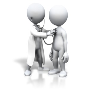 Listening To Patients Heart PowerPoint clipart graphic preview.