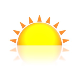 Sunset or Sunrise PowerPoint clipart graphic preview.