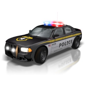 Police Car Lights PowerPoint clipart graphic preview.