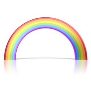 Shiny Rainbow PowerPoint clipart graphic preview.