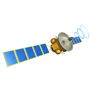 Satellite Communication PowerPoint clipart graphic preview.