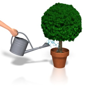 Watering Plant PowerPoint clipart graphic preview.