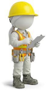 Construction Worker Writing PowerPoint clipart graphic preview.