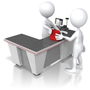 Retail Check Out Counter PowerPoint clipart graphic preview.