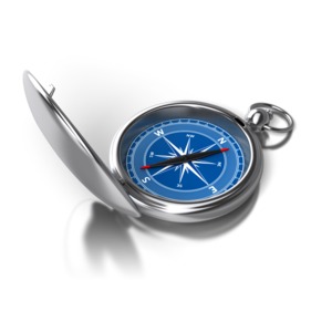 Opened Compass Point PowerPoint clipart graphic preview.
