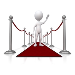 Stick Figure on Red Carpet PowerPoint clipart graphic preview.